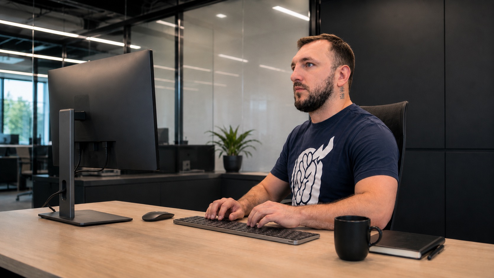 Vitalii Kasap at work as a frontend engineer.